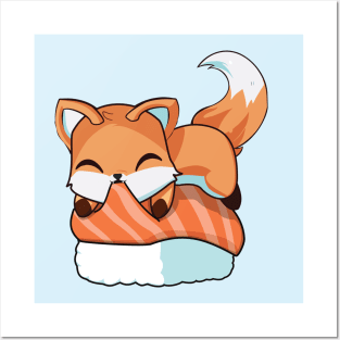 Fox Salmon Sushi Posters and Art